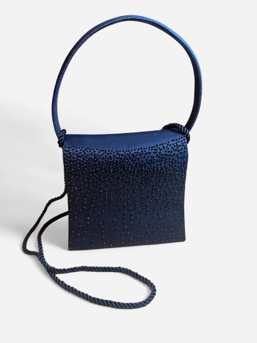 Black Evening Mini Bag with Beaded Accents
